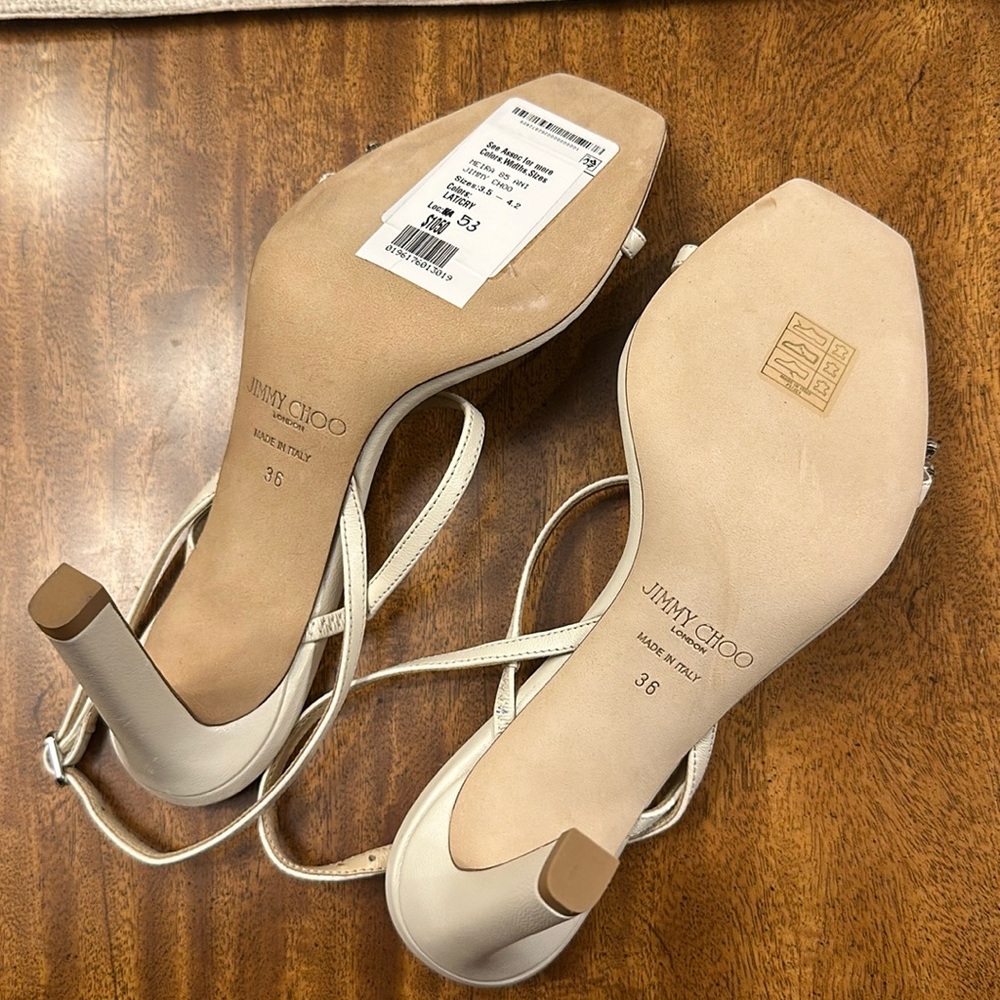 Jimmy Choo Meira Embellished High Heel Slide Sandals Size 36 NEW - Picture 15 of 16
